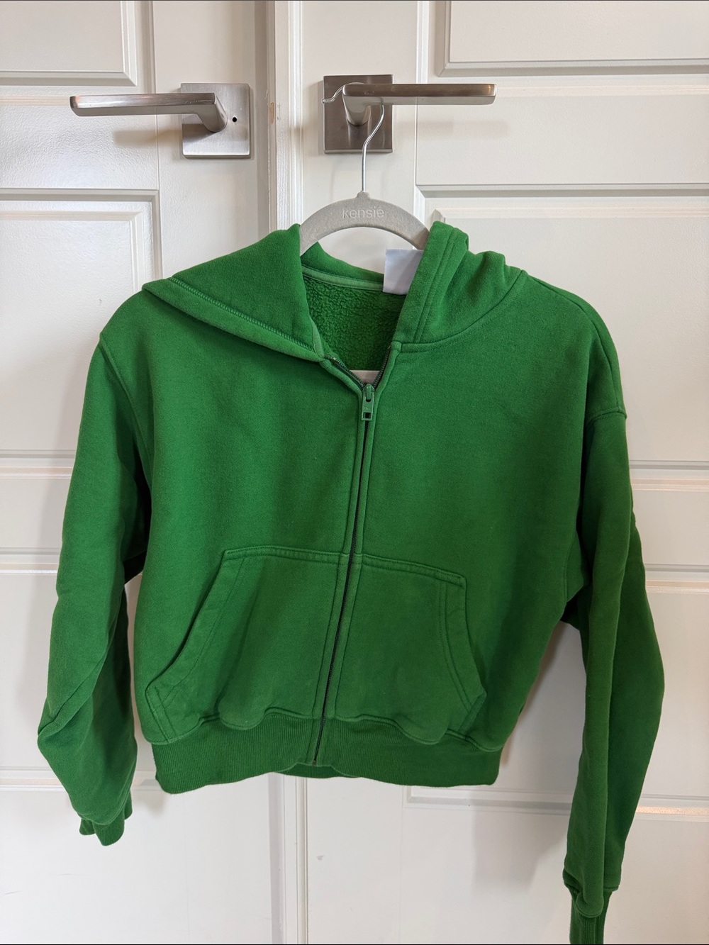 Aritzia Green Zip-Up Hoodie